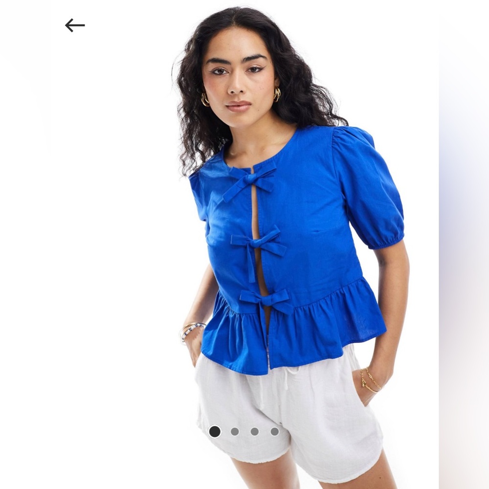 ASOS Poplin Puff Sleeve Top